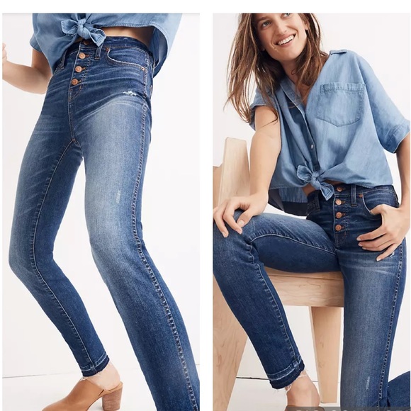 Madewell Denim - MADEWELL 10” High Rise Skinny Jeans: Drop Hem 28